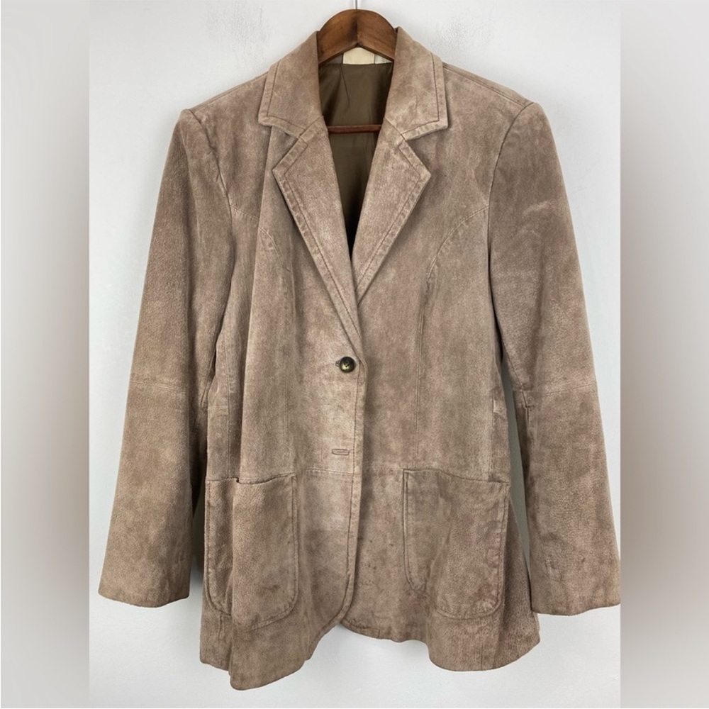 ✨Trending this season✨ Suede Vintage St. John’s Bay Tan Suede Blazer Jacket M